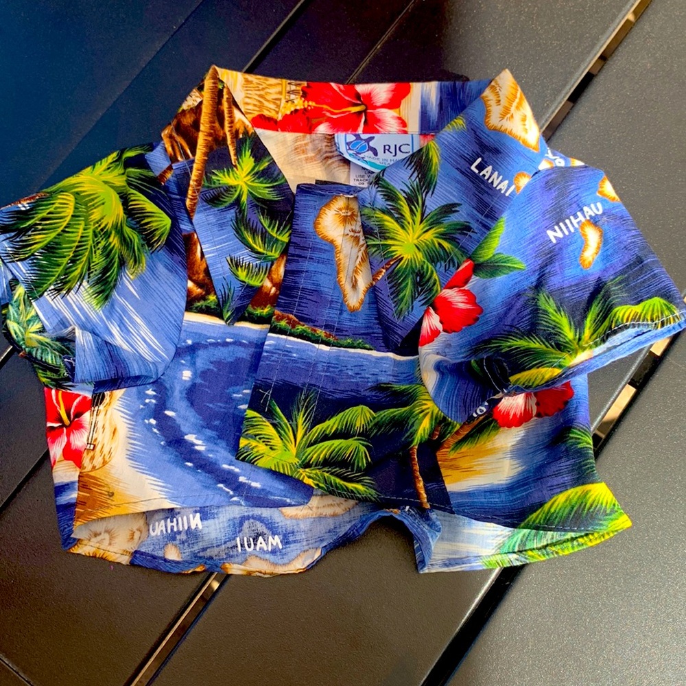 Cute Hawaiin dog shirt, with all islands listed